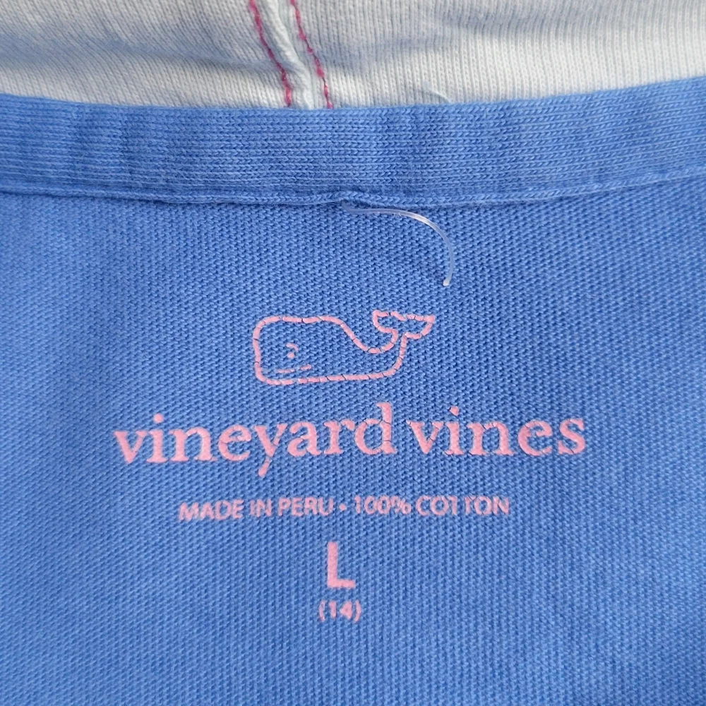 Vineyard Vines Long Sleeve Vintage Whale Hoodie Tee Dress Girls size L (14)